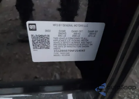 2022 Chevrolet Malibu Fwd Ls из США, поврежденный, VIN 1G1ZB5ST6NF214543